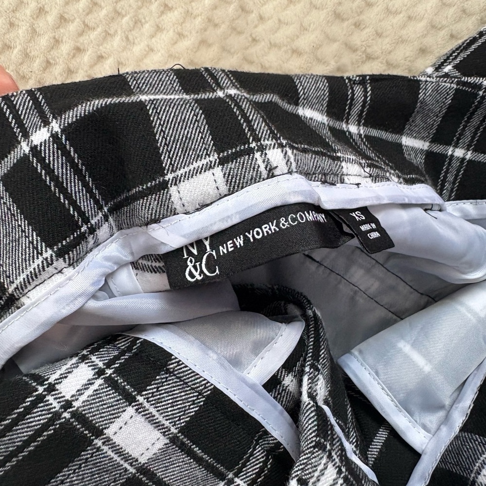 Plaid Black and White Women’s Dress Pants - Picture 4 of 4